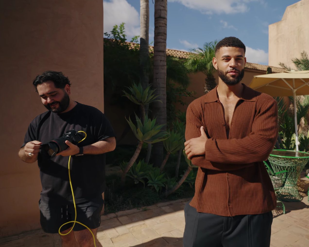 Creator on location with the crew between takes